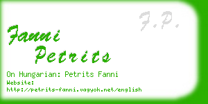 fanni petrits business card